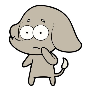 vektör çizim karikatür emin fil