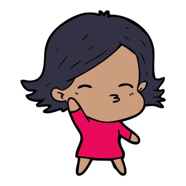 Çizgi filmdeki kadının vektör çizimi