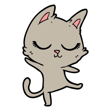 Sakin karikatür kedi vektör çizim