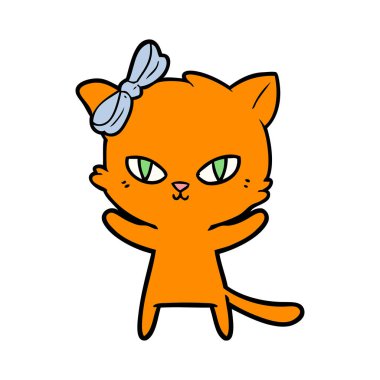 Çizgi film kedisinin vektör çizimi