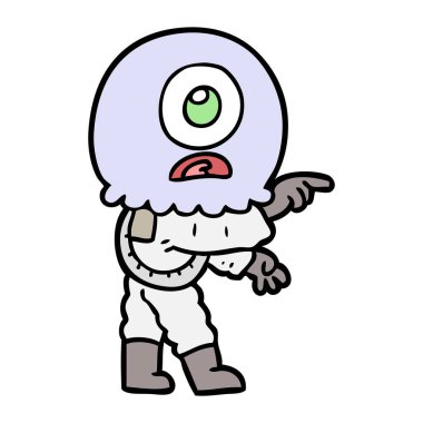 Tepegöz'ü yabancı uzay adamı işaret çizgi film