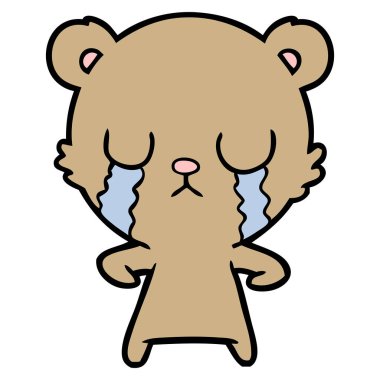 vektör çizim karikatür ayı ağlama