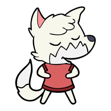 vektör çizim dostu karikatür Fox