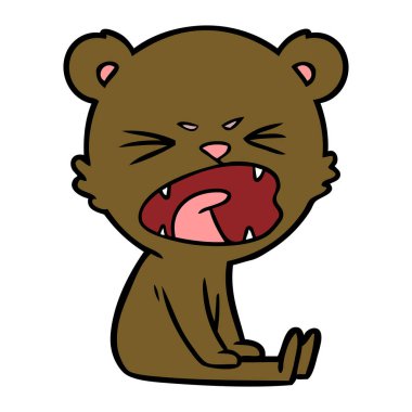 kızgın çizgi film ayı vektör çizim