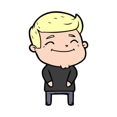 mutlu çizgi film adam vektör çizim