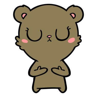 huzurlu karikatür ayı yavrusu