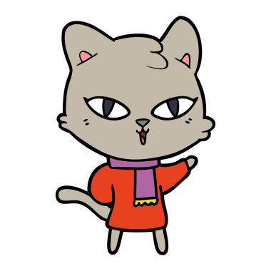 Çizgi film kedisinin vektör çizimi