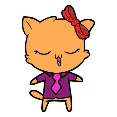 kafa yay ile karikatür kedi