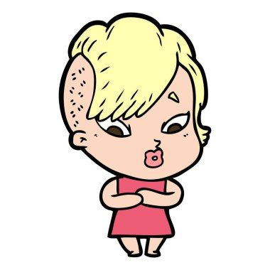 vektör çizim karikatür sürpriz kız