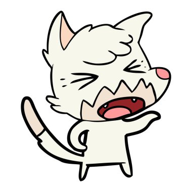 kızgın çizgi film fox vektör çizim