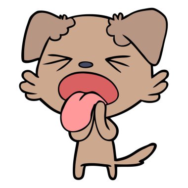 vektör çizim karikatür köpek bıkkın