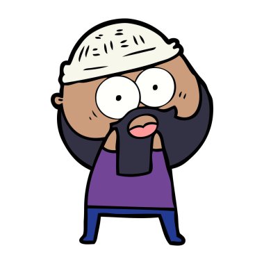 vektör çizim karikatür sakallı adam