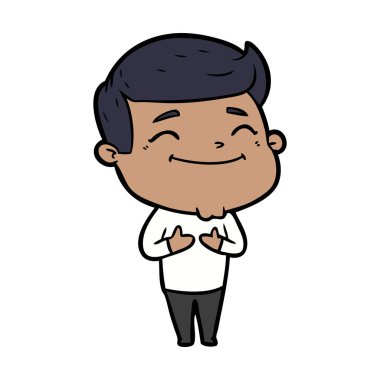 mutlu çizgi film adam vektör çizim