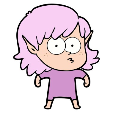 çizgi film elf kızı bakıyordu