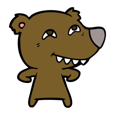 Diş gösterilen çizgi film ayı