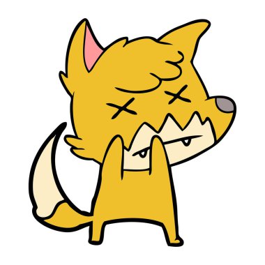 Çizgi film tilkisinin vektör çizimi