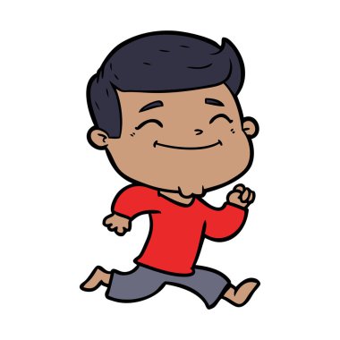 mutlu çizgi film adam vektör çizim