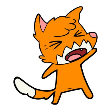 kızgın çizgi film fox vektör çizim