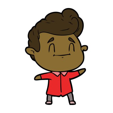 mutlu çizgi film adam vektör çizim