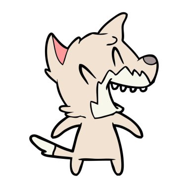 Tilki çizgi film gülen vektör çizim