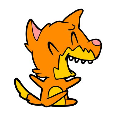 Tilki çizgi film gülen vektör çizim