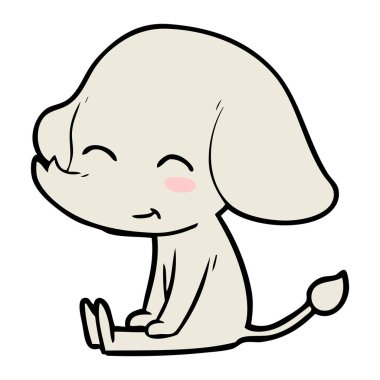 oturma sevimli çizgi fil