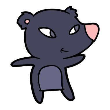 Tatlı çizgi film ayısının vektör çizimi