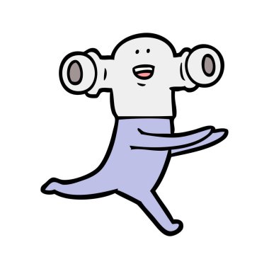 Dostu karikatür uzaylı vektör çizim