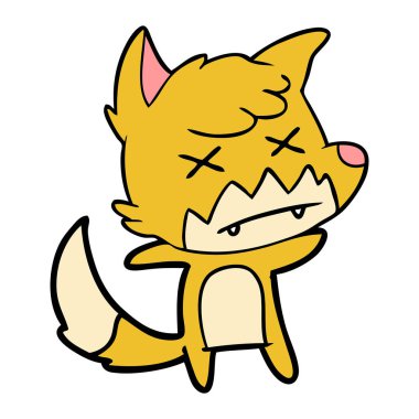 Çizgi film tilkisinin vektör çizimi