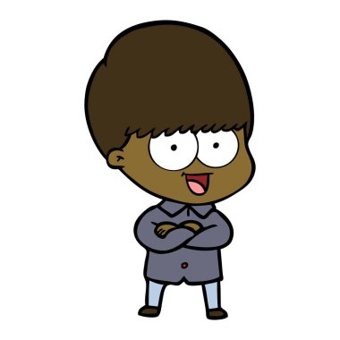 mutlu çizgi film çocuk vektör çizim