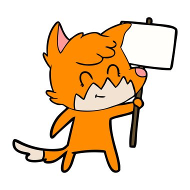 çizgi film dostu fox işareti ile