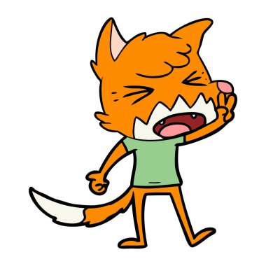 kızgın çizgi film fox vektör çizim