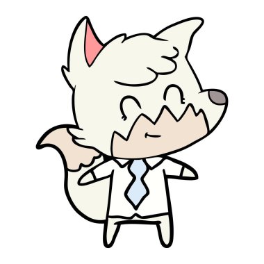 vektör çizim karikatür dostu Fox