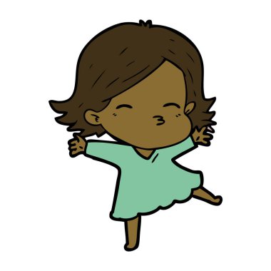 Çizgi filmdeki kadının vektör çizimi