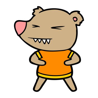 kızgın ayı karikatür t shirt