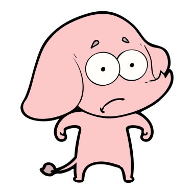 vektör çizim karikatür emin fil