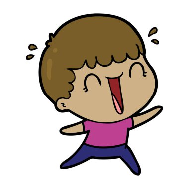 vektör çizim karikatür adam gülen