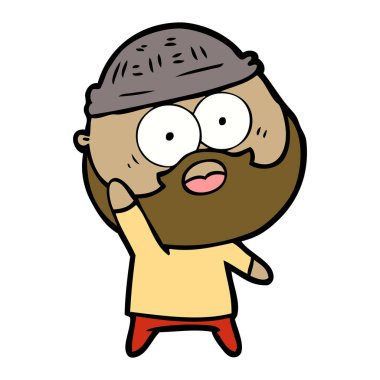 sakallı adam kadar elini tutarak çizgi film