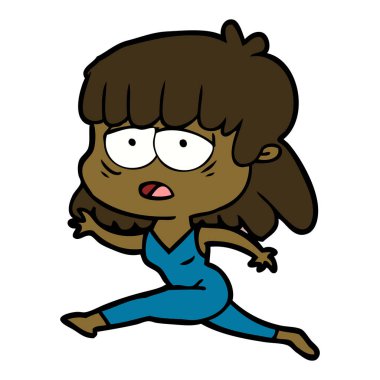 vektör çizim karikatür yorgun kadın