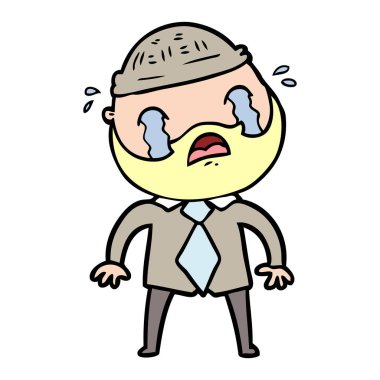 sakallı adam ağlıyor çizgi film