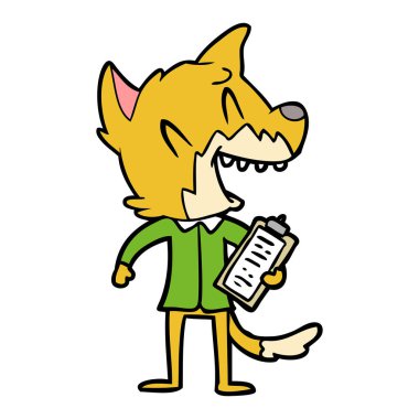 Tilki çizgi film gülen vektör çizim