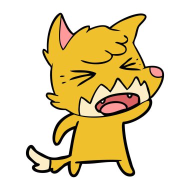 kızgın çizgi film fox vektör çizim