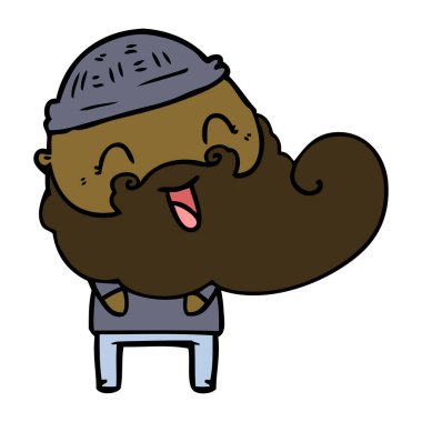 mutlu sakallı adam vektör çizim