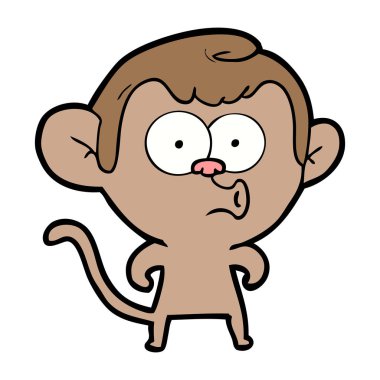 Çizgi film maymununun vektör çizimi
