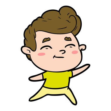 mutlu çizgi film adam vektör çizim