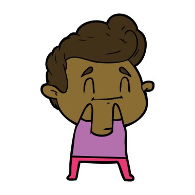 mutlu çizgi film adam vektör çizim