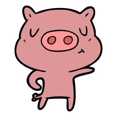 Çizgi film domuzunun vektör çizimi