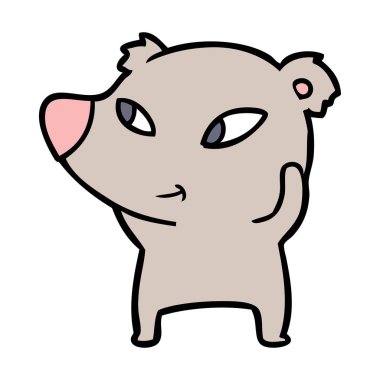 Tatlı çizgi film ayısının vektör çizimi