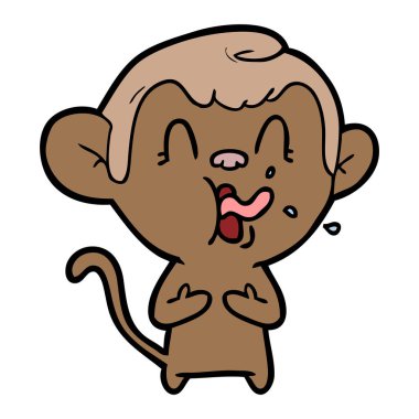 deli karikatür maymun vektör çizim