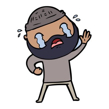 sallayarak ve ağlama sakallı adam çizgi film